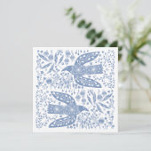 Peace Dove Blue Bird Bedankkaart (Staand voorkant)