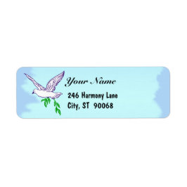 Peace Dove Blue Sky Custom Return Adres Label