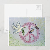 Peace Dove Butterflies Briefkaart (Voorkant / Achterkant)
