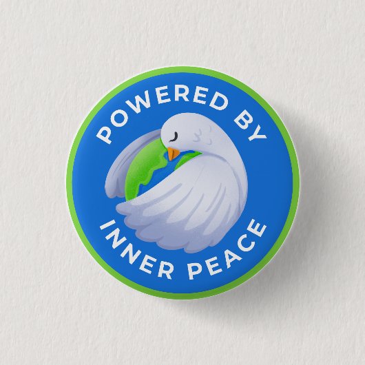 Peace Dove Button aangedreven door innerlijke vred (Voorkant)