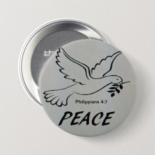 Peace Dove Button with scripture (Voorkant /achterkant)