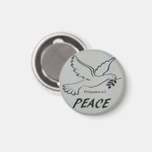 Peace Dove Button with scripture Magneet (Voorkant / Achterkant)