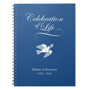Peace Dove Celebration of Life Memorial Notebook Notitieboek