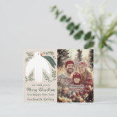 Peace Dove Christmas CUSTOM FOTO Feestdagenkaart (Staand voorkant)