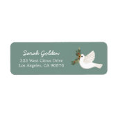 Peace Dove Christmas CUSTOM Mailing Retouradres Etiket (Voorkant)
