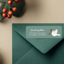 Peace Dove Christmas CUSTOM Mailing Retouradres