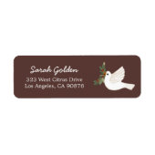 Peace Dove Christmas CUSTOM Mailing Retouradres Etiket (Voorkant)