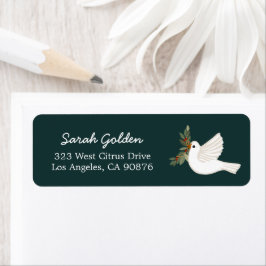 Peace Dove Christmas CUSTOM Mailing Retouradres Etiket