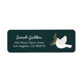 Peace Dove Christmas CUSTOM Mailing Retouradres Etiket (Voorkant)