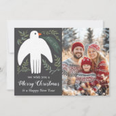 Peace Dove Christmas Holiday CUSTOM FOTO Feestdagenkaart (Voorkant)