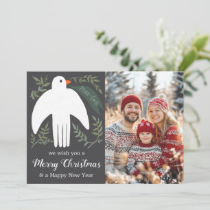 Peace Dove Christmas Holiday CUSTOM FOTO Feestdagenkaart