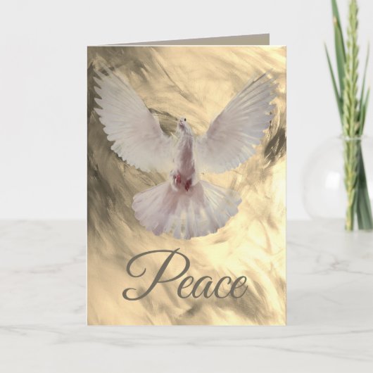 Peace Dove Christmas Kaart beroemd gemaakt door Le (Voorkant)