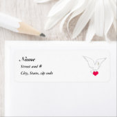 Peace Dove en een hart Etiket (Insitu)