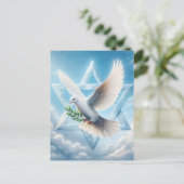 Peace Dove en Star of David Clouds Briefkaart (Staand voorkant)