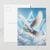 Peace Dove en Star of David Clouds Briefkaart (Voorkant / Achterkant)