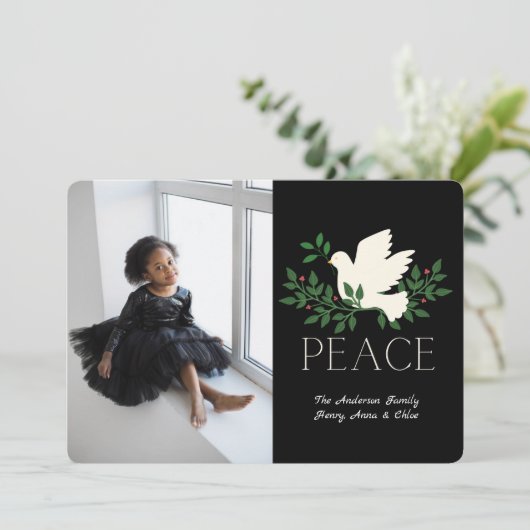 Peace Dove Foto Platte Vakantie Kaart (Staand voorkant)