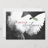 Peace Dove Foto Vrolijk Kerstmis Zwart Wit Feestdagenkaart (Voorkant)