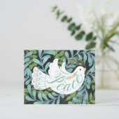 Peace Dove geïllustreerd Kerst Briefkaart (Staand voorkant)