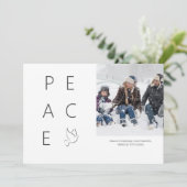 Peace Dove - gepersonaliseerde eenvoudige kerstfot Kaart (Staand voorkant)