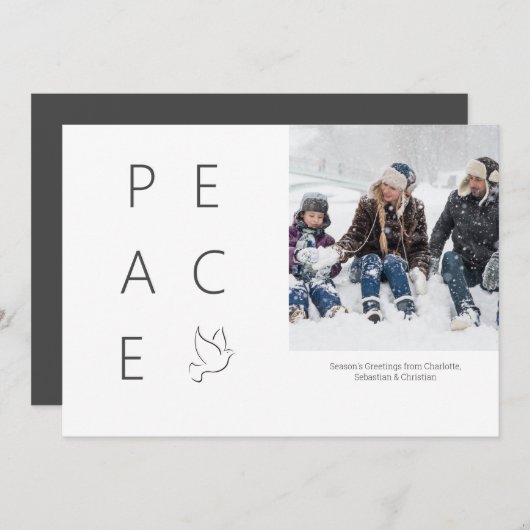 Peace Dove - gepersonaliseerde eenvoudige kerstfot Kaart (Voorkant / Achterkant)