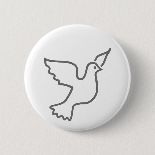 Peace Dove Grey Ronde Button 5,7 Cm (Voorkant)