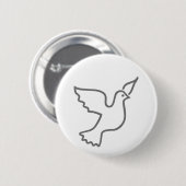 Peace Dove Grey Ronde Button 5,7 Cm (Voorkant /achterkant)