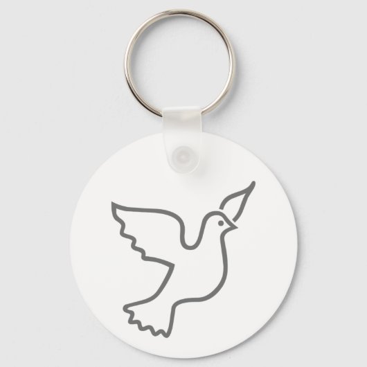 Peace Dove Grey Sleutelhanger (Voorkant)