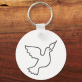 Peace Dove Grey Sleutelhanger (Voorkant)