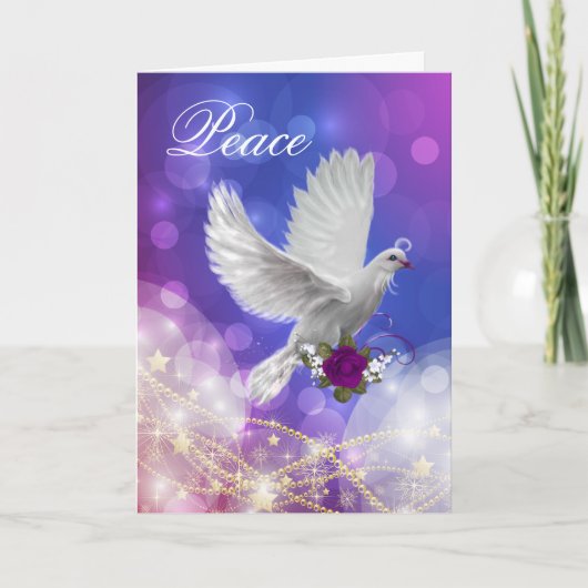 Peace Dove Holiday Card Feestdagen Kaart (Voorkant)