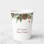 Peace Dove Holly Christian Christmas Papieren Bekers (Achterkant)