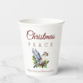Peace Dove Holly Christian Christmas Papieren Bekers (Voorkant)
