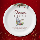 Peace Dove Holly Christian Christmas Papieren Bordje