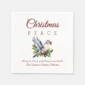 Peace Dove Holly Christian Christmas Servet (Voorkant)