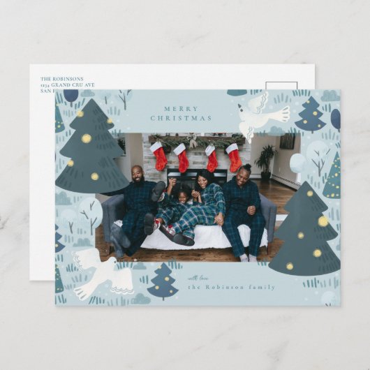 Peace Dove Illustrated Holiday Kaart (Voorkant / Achterkant)