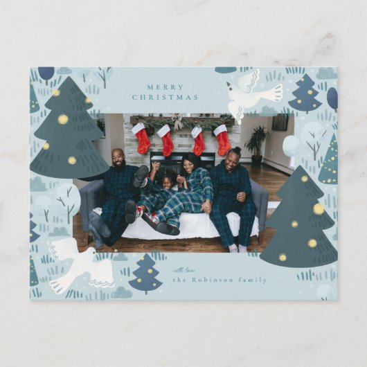 Peace Dove Illustrated Holiday Kaart (Voorkant)