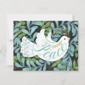 Peace Dove Illustrated Kerstmis Kaart (Voorkant)