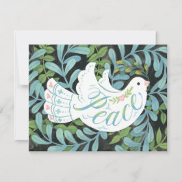 Peace Dove Illustrated Kerstmis Kaart