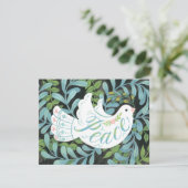 Peace Dove Illustrated Kerstmis Kaart (Staand voorkant)