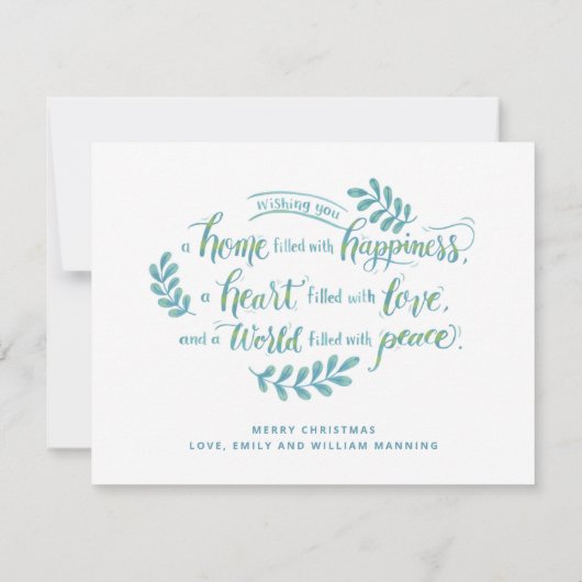 Peace Dove Illustrated Kerstmis Kaart (Achterkant)