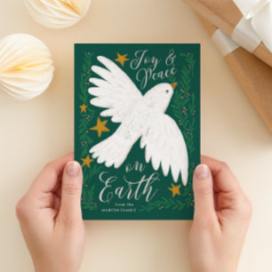 Peace Dove Illustrated Kerstmis Kaart