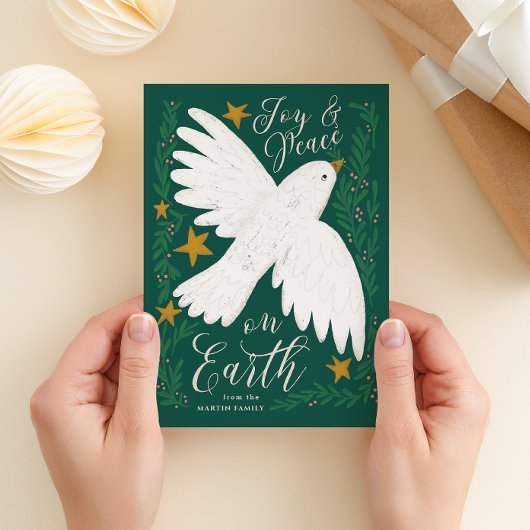 Peace Dove Illustrated Kerstmis Kaart