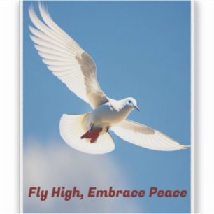 Peace Dove in Flight Verwijderbaar Vinyl Sticker