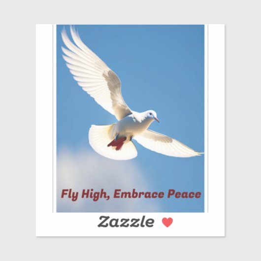 Peace Dove in Flight Verwijderbaar Vinyl Sticker (Vel)