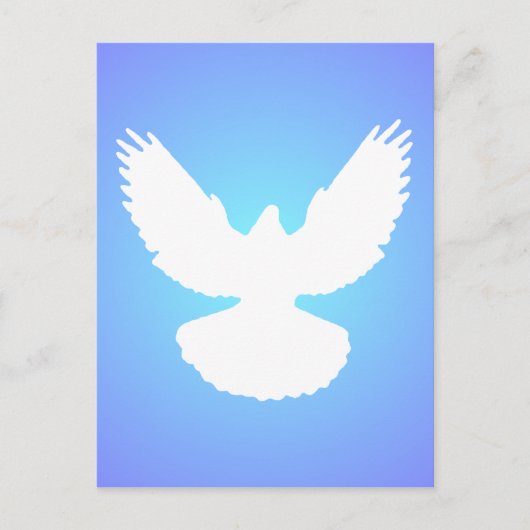 Peace Dove in Flight White Blue Sky simpelweg lega Briefkaart (Voorkant)