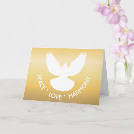 Peace Dove in Flight White op Gold Simply Elegant Kaart