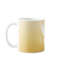 Peace Dove in Flight White op Gold Simply Elegant