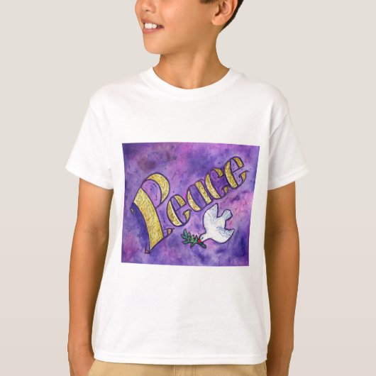 Peace Dove Inspirerend Word Art T-shirts (Voorkant)