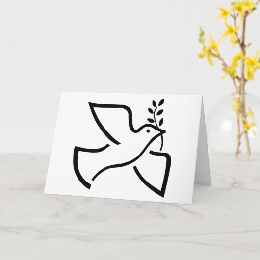 Peace Dove Kaart (Gele Bloem)