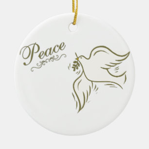 Peace Dove Keramisch Ornament