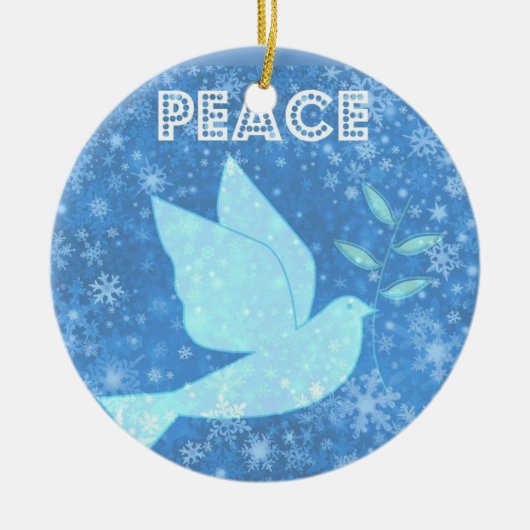 Peace Dove-kerstdecoratie Keramisch Ornament (Voorkant)